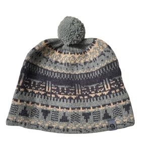 MOUNTAIN HARDWARE Belay Beanie Fair Isle Knit Pom Cap Nordic Ski Wool